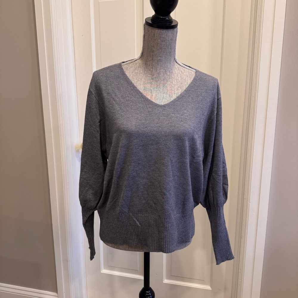 Vila Milano V-Neck Gray Sweater